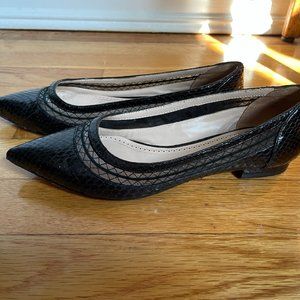 Pour La Victoire Snake Skin leather flat